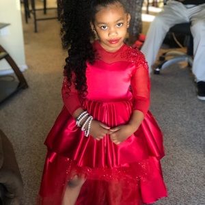 Little girls red prom ,wedding or party dress